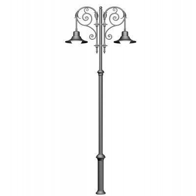 Чугунный фонарь Вильнюс двухголовый на опоре Альфа SM-159/108/76