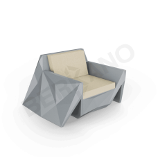 Кресло Quaro с подушками Concrete Gray / Bone Brown