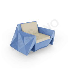 Кресло Quaro с подушками Wave Blue / Bone Brown Кресло Quaro с подушками Wave Blue / Bone Brown