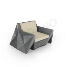 Кресло Quaro с подушками Coal Black / Bone Brown