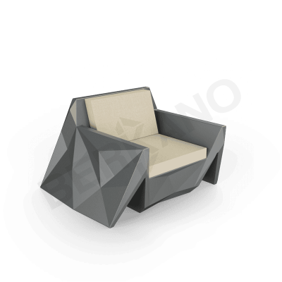 Кресло Quaro с подушками Coal Black / Bone Brown