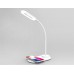 Офисная настольная лампа светодиодная с регулировкой цветовой температуры USB-портом и беспроводным ЗУ DE588
