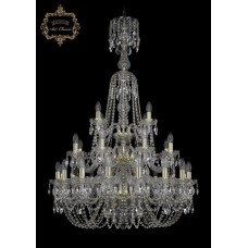 Хрустальная подвесная люстра 11.11.16+8+4.300.3d.XL-128.Gd.Sp