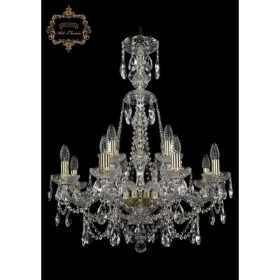 Хрустальная подвесная люстра 11.25.8+4.220.XL-80.Gd.Sp