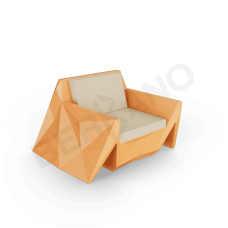 Кресло Quaro с подушками Orange / Bone Brown Кресло Quaro с подушками Orange / Bone Brown