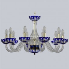 Подвесная люстра с хрусталем 1308/10/240 G Cl/Clear-Blue/H-1H