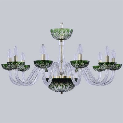 Подвесная люстра с хрусталем 1308/10/300 G Cl/Clear-Green/H-1I