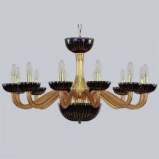 Подвесная люстра с хрусталем 1309/12/300 G Am/Amber-Blue/H-1K