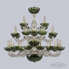 Большая люстра с хрусталем 1309/16+8+4/300/3d G Cl/Clear-Green/H-1J