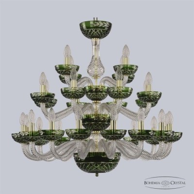 Большая люстра с хрусталем 1309/16+8+4/300/3d G Cl/Clear-Green/H-1J
