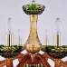 Подвесная люстра с хрусталем 1309/8/200 G Am/Amber-Green/H-1J