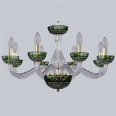 Подвесная люстра с хрусталем 1309/8/240 G Cl/Clear-Green/H-1J