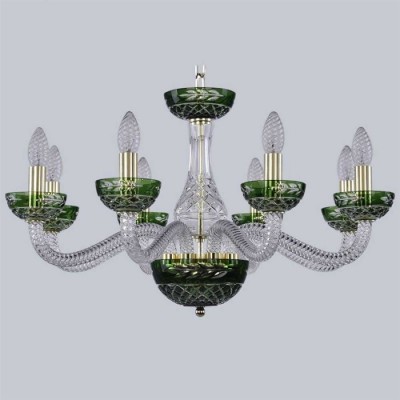 Подвесная люстра с хрусталем 1309/8/240 G Cl/Clear-Green/H-1J