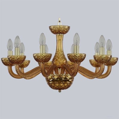Подвесная люстра с хрусталем 1311/10/240 G Am/Amber/M-1F