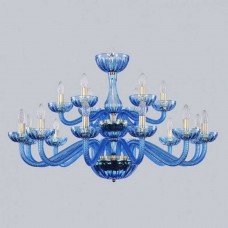 Большая люстра с хрусталем 1311/12+6/360/2d G Aq/Aquamarine/M-1H