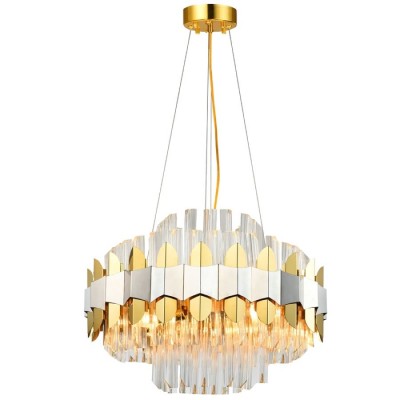 Подвесная люстра хрустальная SKALA 81435/8C BRASS SILVER