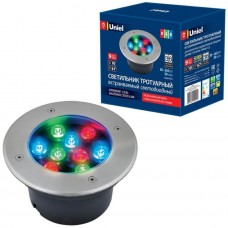 Встраиваемый светильник уличный светодиодный ULU-B12A-9W/RGB IP67 GREY