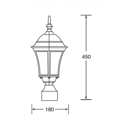 Венчающий светильник ASTORIA 1 S 91303S Bl